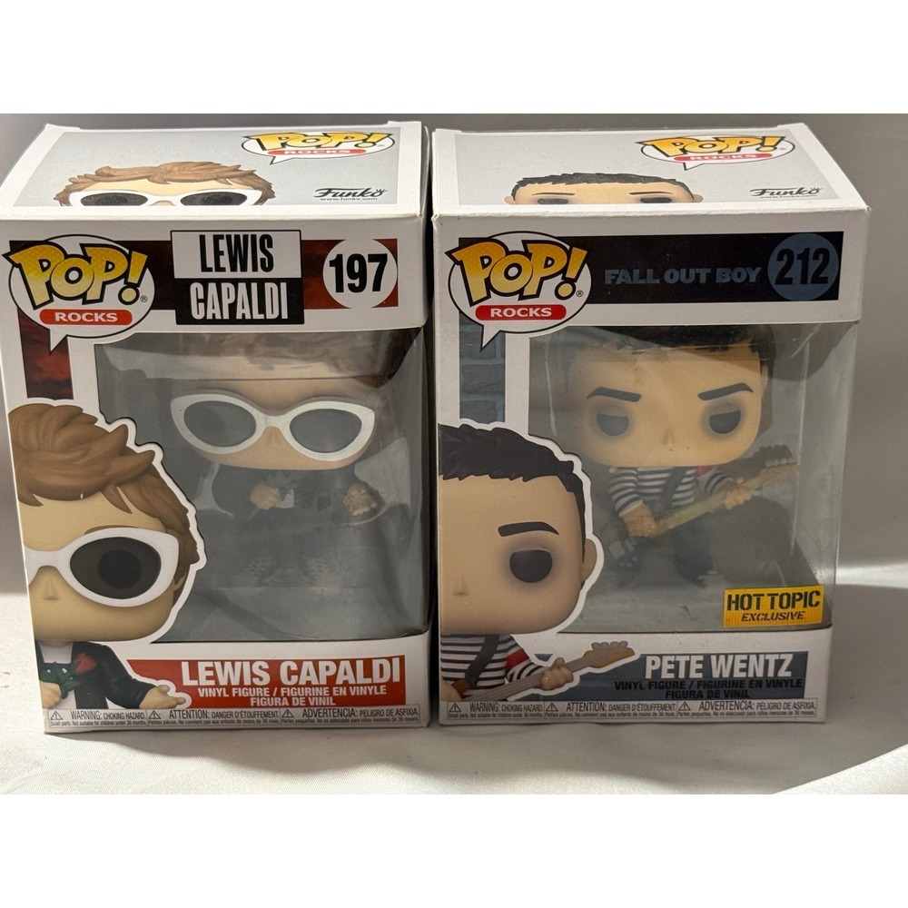 Funko Pop Rocks Lot Lewis Capaldi #197 Pete Wentz #212 HT Exclusive